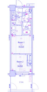 ガーラ・グランディ武蔵小杉【1階】の間取り