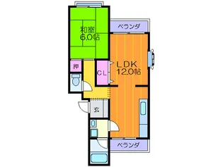 畷ハイツ【3階】の間取り