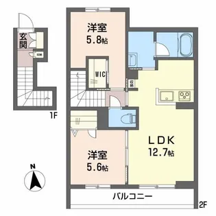 スマイリング桜田B【2階】の間取り
