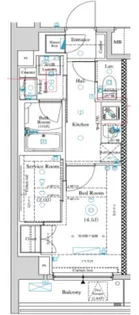 ガリシア竹ノ塚【6階】の間取り