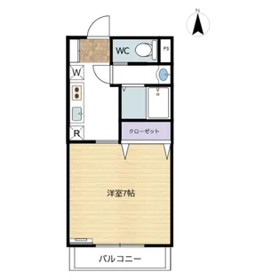 イーグル18 201 WiFiつき 賃料1か月サービス【2階】の間取り