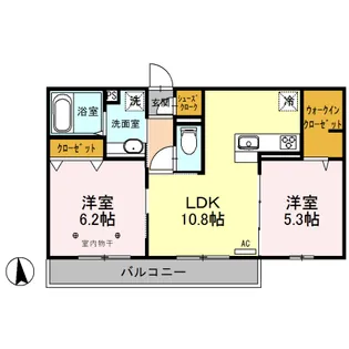 サンフルール【3階】の間取り