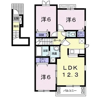 フォックス ヒルズ B【2階】の間取り