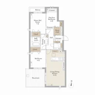 シャーメゾンステージ池上【1階】の間取り