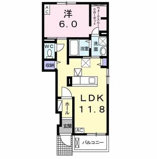 プレミアージュ粟野II【1階】の間取り