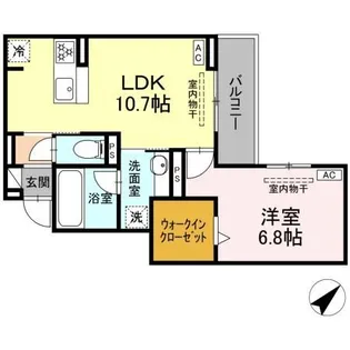 D rivet 谷田【2階】の間取り