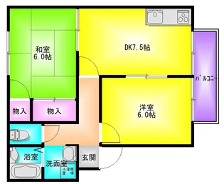 ジーライズ八尾山城【2階】の間取り