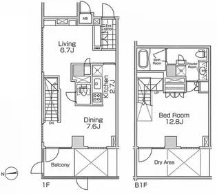 プライムアーバン本駒込【1階】の間取り