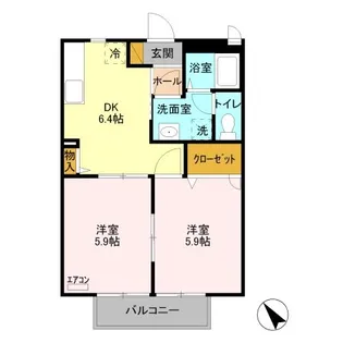 モナ・ミストラル越谷【1階】の間取り