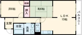 嵯峨野ロイヤルハイツ【3階】の間取り