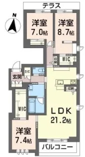 ベラフォレスタ深沢【1階】の間取り