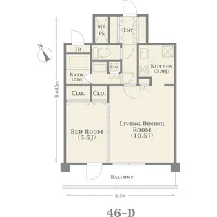 プロシード・オザリア西新井【4階】の間取り