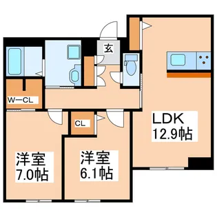 クアトロディーオガーデン【1階】の間取り