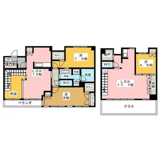 レザンドール東山元町【2階】の間取り