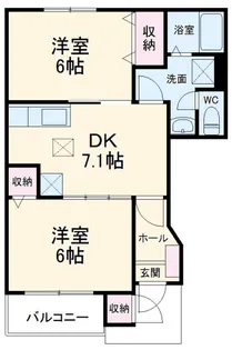 ボーシャルダンB【1階】の間取り