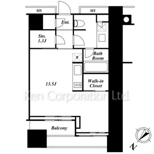 プラウドタワー二子玉川【7階】の間取り