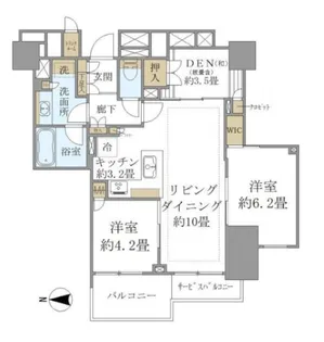 Brillia tower上野池之端(ブリリアタワー)【8階】の間取り