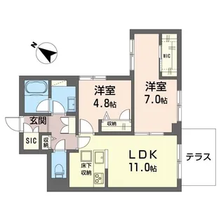 Court Zoshigaya【1階】の間取り