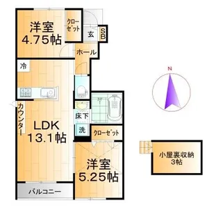 ソレアード【1階】の間取り