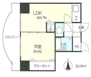 シティプラザSOFUE【6階】の間取り