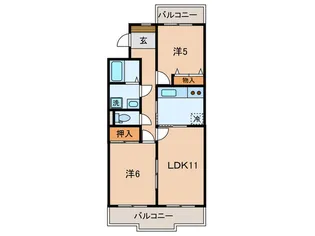 日吉ヒルトップマンション【2階】の間取り