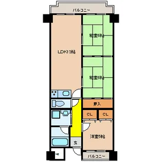 ラルゴ久宝寺【3階】の間取り
