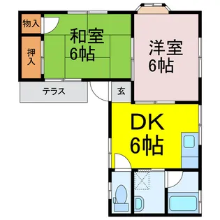 柳生ハイツ2【1階】の間取り