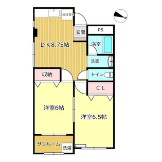ファミールなかがわら【1階】の間取り