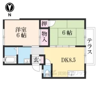 パティオインB棟【1階】の間取り