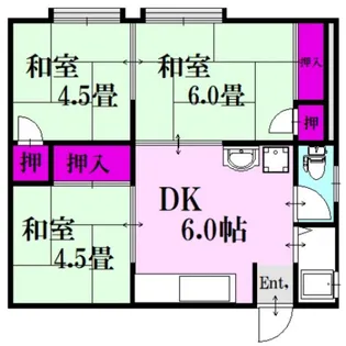 ヴィラ宮島口 A棟【2階】の間取り