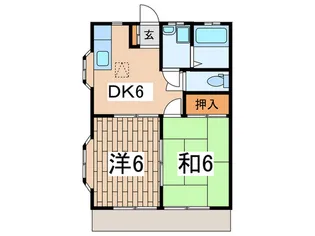 TYKハイツB【1階】の間取り