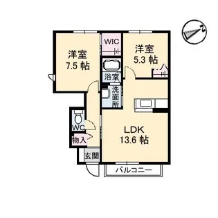ブランドール ユー B棟【1階】の間取り