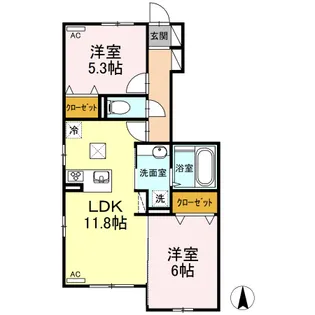 グレイスヴィラ【2階】の間取り