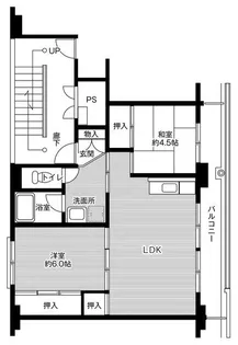ビレッジハウスなかのめ2号棟【2階】の間取り