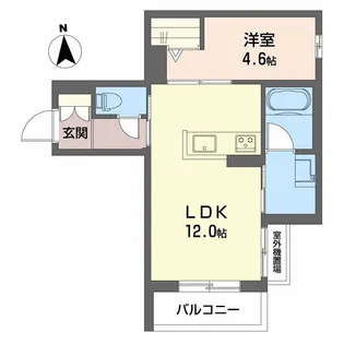 ユイロ中津【3階】の間取り