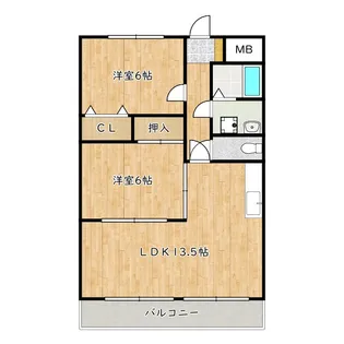 ハイツ田井城【2階】の間取り