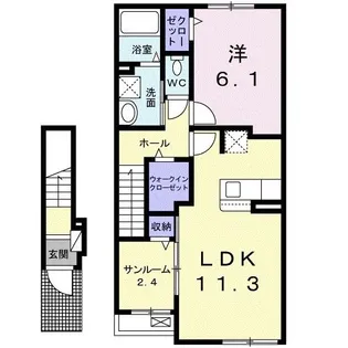 ベルメゾンエースI【2階】の間取り