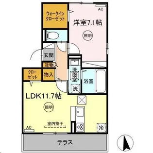 ボヌールK【1階】の間取り