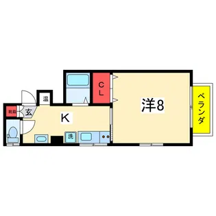 ヴィルヌープ早川町【2階】の間取り