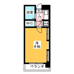 鏡ヶ池ハイツ【5階】の間取り