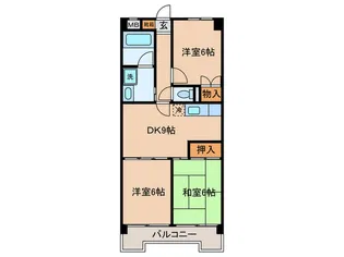 南山第2スカイハイツ【3階】の間取り