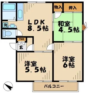 Bellevue弐番館【3階】の間取り