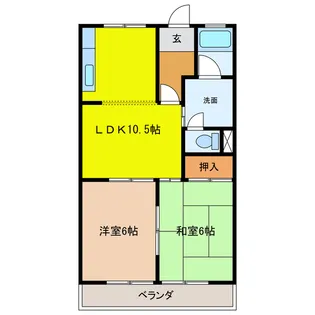 リバティはやのA【2階】の間取り