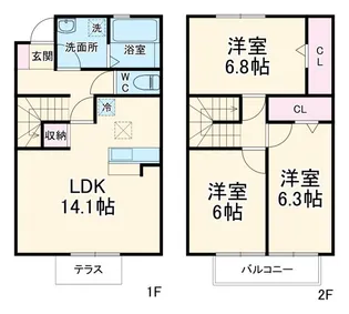 静岡県浜松市中央区西浅田2【一戸建】の間取り