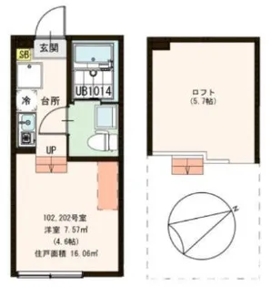 東京都板橋区新河岸3【アパート】の間取り