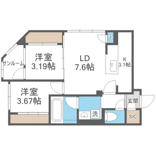 LiveCasa豊平【4階】の間取り