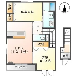 アッソルッソ【2階】の間取り