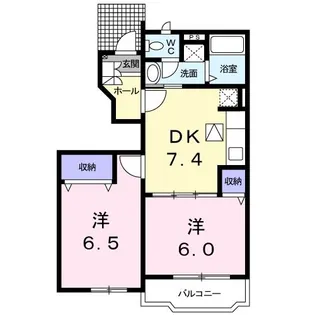 トゥー・ル・モンドB【1階】の間取り