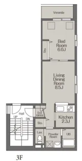 1LDKの間取り画像