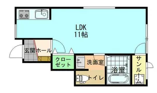 サン・クオーレ内日角【1階】の間取り